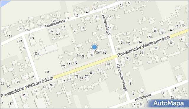 Drawsko, Powstańców Wielkopolskich, 64A, mapa Drawsko