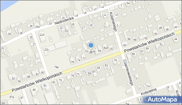 Drawsko, Powstańców Wielkopolskich, 68, mapa Drawsko