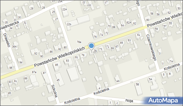 Drawsko, Powstańców Wielkopolskich, 77, mapa Drawsko