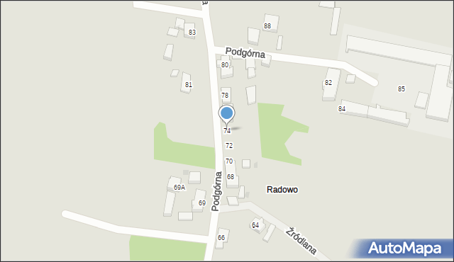 Drezdenko, Podgórna, 74, mapa Drezdenko