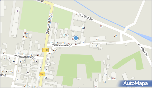 Drezdenko, Poniatowskiego, 13, mapa Drezdenko