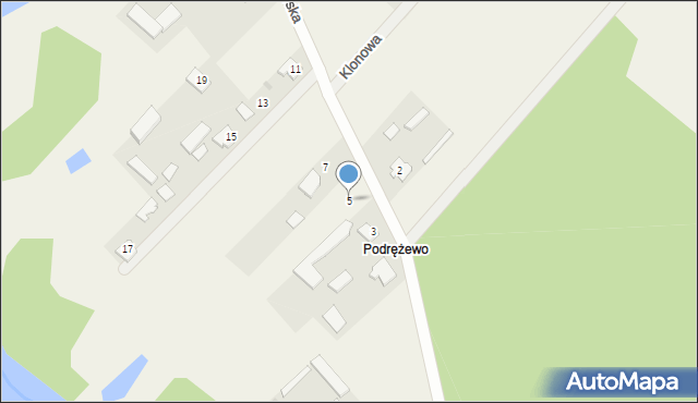 Drężewo, Podrężewska, 5, mapa Drężewo