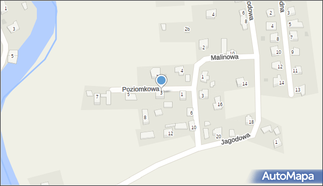 Drogomyśl, Poziomkowa, 3, mapa Drogomyśl