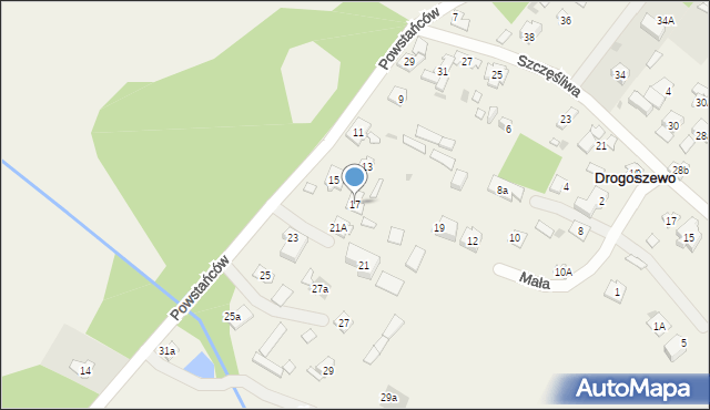 Drogoszewo, Powstańców, 17, mapa Drogoszewo