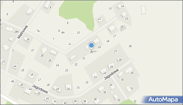 Droszków, Poziomkowa, 20, mapa Droszków