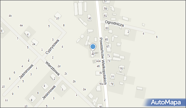 Drużyna, Powstańców Wielkopolskich, 42, mapa Drużyna