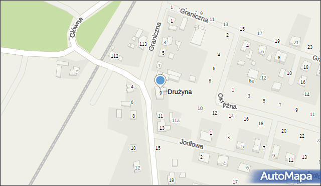 Drużyna, Powstańców Wielkopolskich, 9, mapa Drużyna