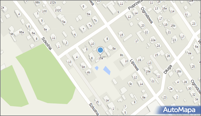 Duczki, Poprzeczna, 10a, mapa Duczki