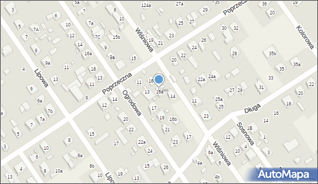 Duczki, Poprzeczna, 16a, mapa Duczki