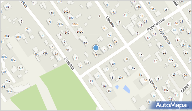 Duczki, Poprzeczna, 5, mapa Duczki