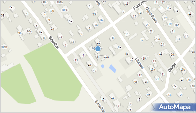 Duczki, Poprzeczna, 8, mapa Duczki