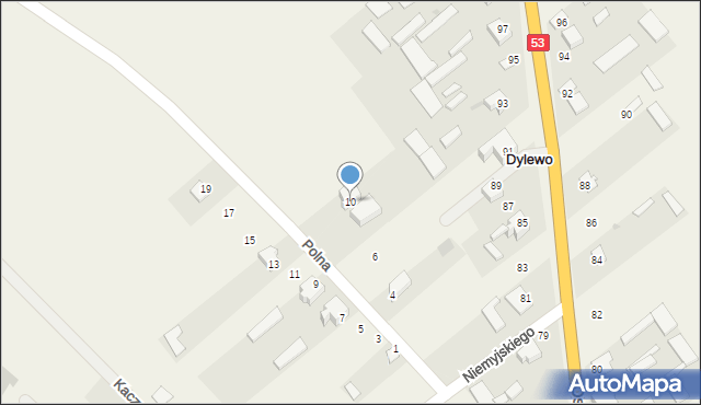 Dylewo, Polna, 10, mapa Dylewo