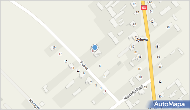 Dylewo, Polna, 8, mapa Dylewo
