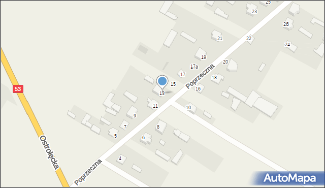 Dylewo, Poprzeczna, 13, mapa Dylewo