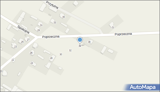 Dylewo, Poprzeczna, 34, mapa Dylewo