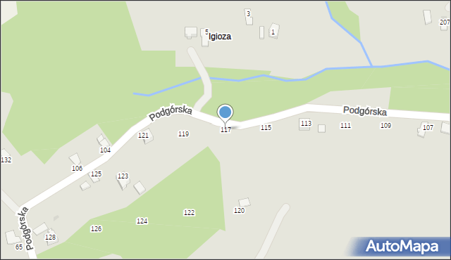 Dynów, Podgórska, 117, mapa Dynów