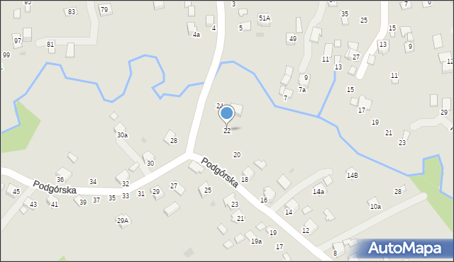 Dynów, Podgórska, 22, mapa Dynów