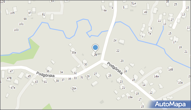 Dynów, Podgórska, 28, mapa Dynów