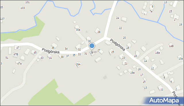 Dynów, Podgórska, 29, mapa Dynów