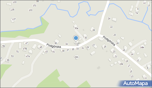 Dynów, Podgórska, 32a, mapa Dynów