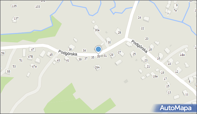 Dynów, Podgórska, 33, mapa Dynów
