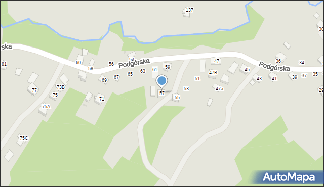 Dynów, Podgórska, 57, mapa Dynów