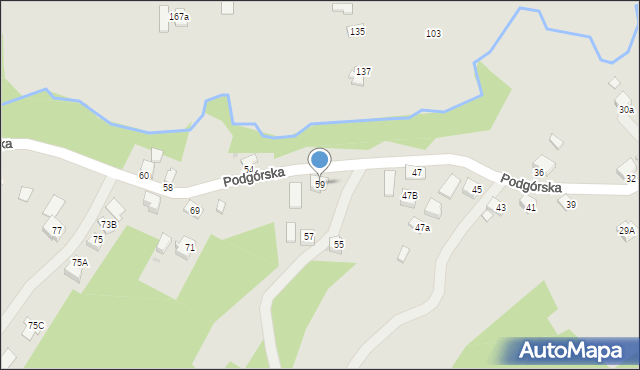 Dynów, Podgórska, 59, mapa Dynów