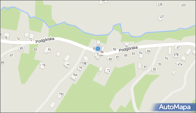 Dynów, Podgórska, 73, mapa Dynów