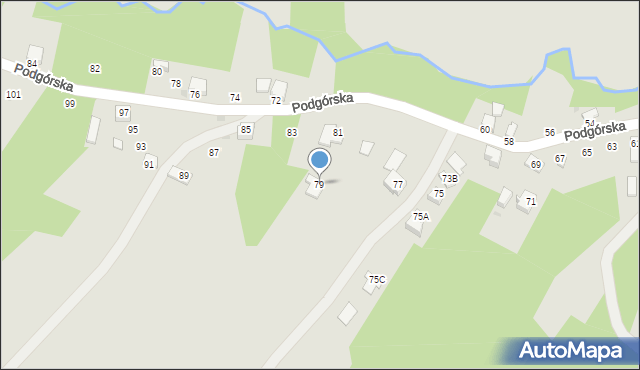 Dynów, Podgórska, 79, mapa Dynów