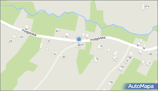 Dynów, Podgórska, 88, mapa Dynów