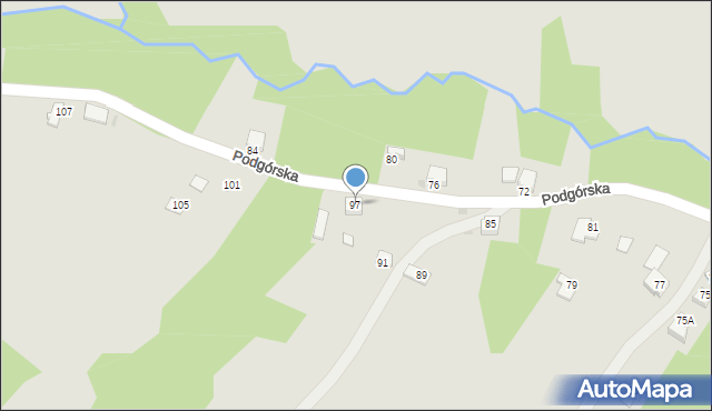 Dynów, Podgórska, 97, mapa Dynów