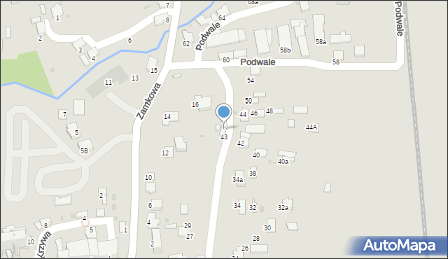 Dynów, Podwale, 45, mapa Dynów