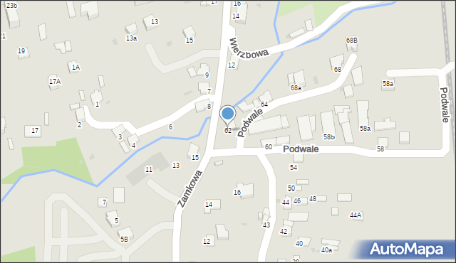 Dynów, Podwale, 62, mapa Dynów