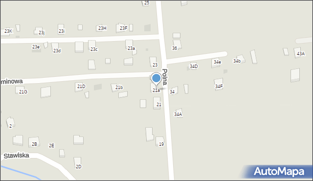 Dynów, Polna, 21a, mapa Dynów