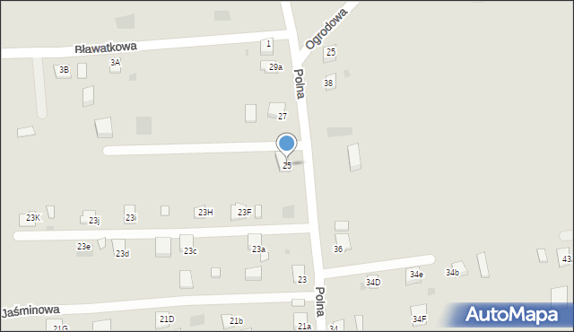 Dynów, Polna, 25, mapa Dynów