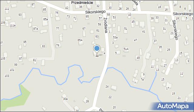 Dynów, Potok, 4a, mapa Dynów