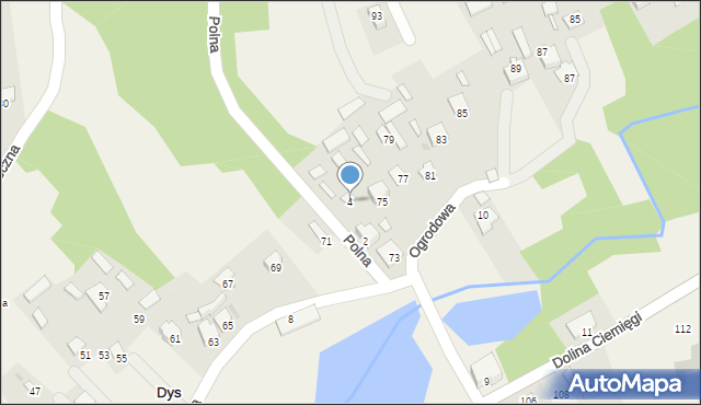 Dys, Polna, 4, mapa Dys