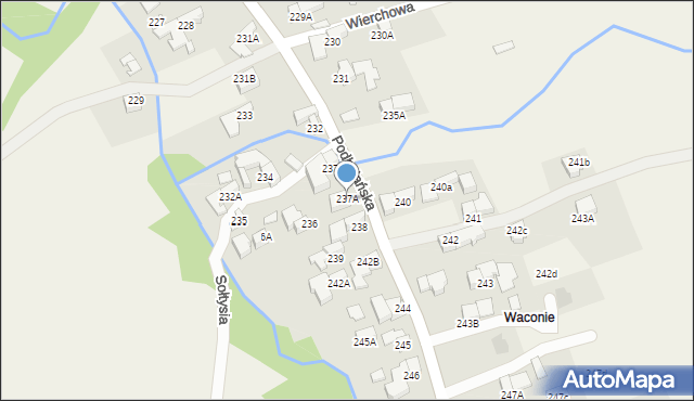 Dzianisz, Podhalańska, 251, mapa Dzianisz