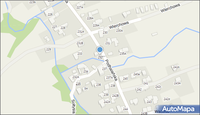 Dzianisz, Podhalańska, 255, mapa Dzianisz