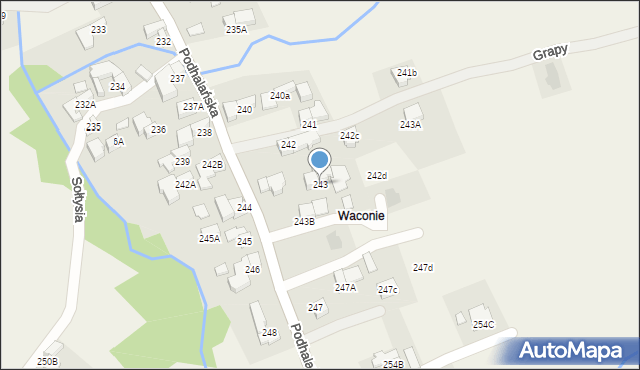 Dzianisz, Podhalańska, 316, mapa Dzianisz