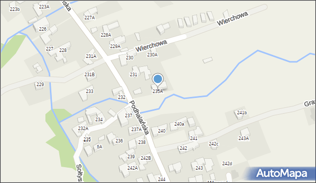 Dzianisz, Podhalańska, 330, mapa Dzianisz