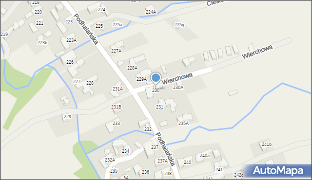 Dzianisz, Podhalańska, 334, mapa Dzianisz