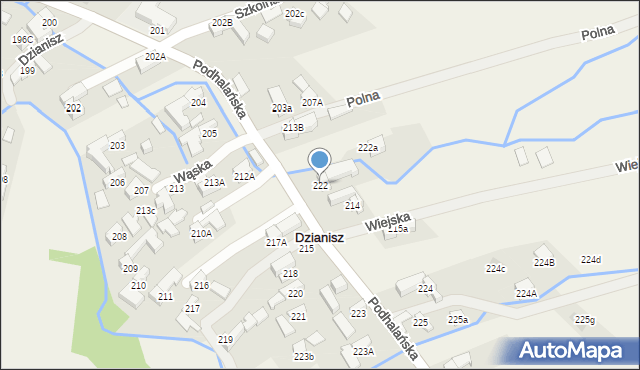 Dzianisz, Podhalańska, 352, mapa Dzianisz