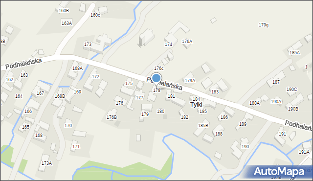 Dzianisz, Podhalańska, 377, mapa Dzianisz