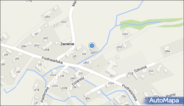 Dzianisz, Podhalańska, 378, mapa Dzianisz