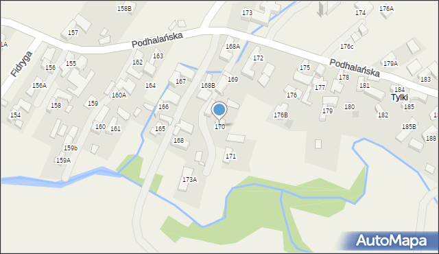 Dzianisz, Podhalańska, 393, mapa Dzianisz