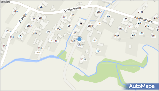 Dzianisz, Podhalańska, 405, mapa Dzianisz