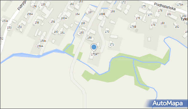 Dzianisz, Podhalańska, 407, mapa Dzianisz