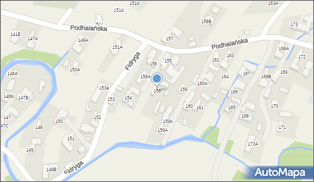 Dzianisz, Podhalańska, 445, mapa Dzianisz