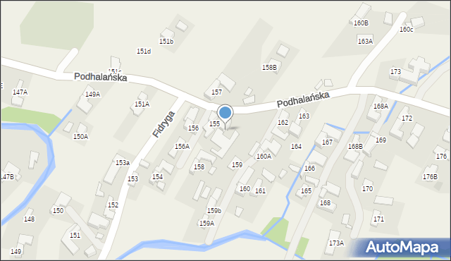 Dzianisz, Podhalańska, 447, mapa Dzianisz